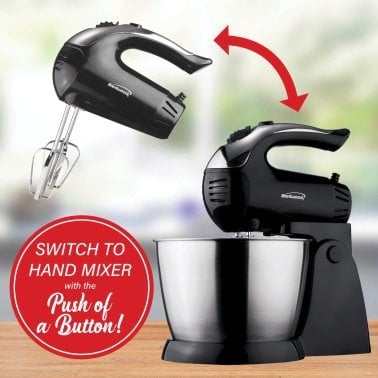 Brentwood® 5-Speed + Turbo Electric Stand Mixer with Bowl (Black)