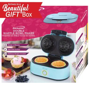 Brentwood® Just For Fun 2-Waffle Electric Waffle Bowl Maker, Blue