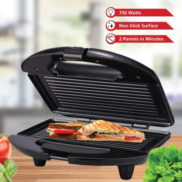 Brentwood® Nonstick Panini Press & Sandwich Maker (Black)