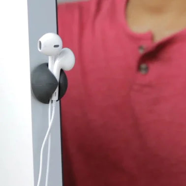 Bluelounge® CableDrop® Multipurpose Cable Clips, Black, 6 Count