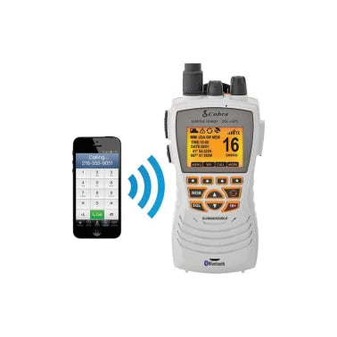 Cobra Marine® DSC Floating VHF Marine Radio with Built-in GPS and Bluetooth® (White)