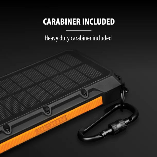 ToughTested® ROC16 16,000 mAh Solar Charger and Wireless Portable Power Bank with Flashlight
