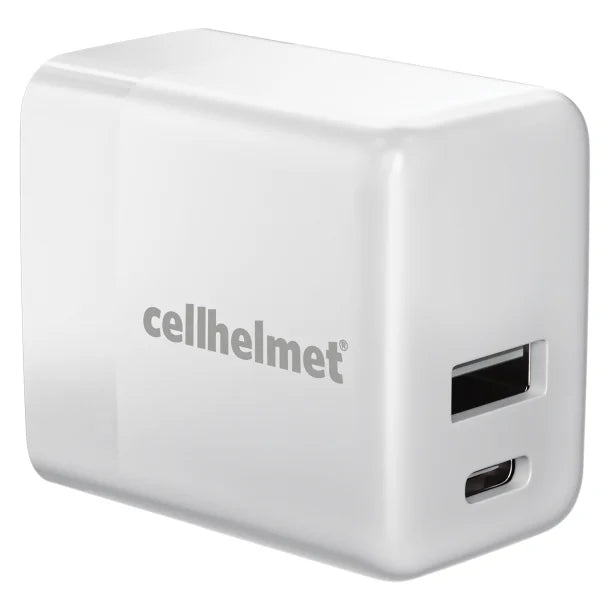 cellhelmet® 20-Watt Dual Wall Charger with USB and USB-C® Ports