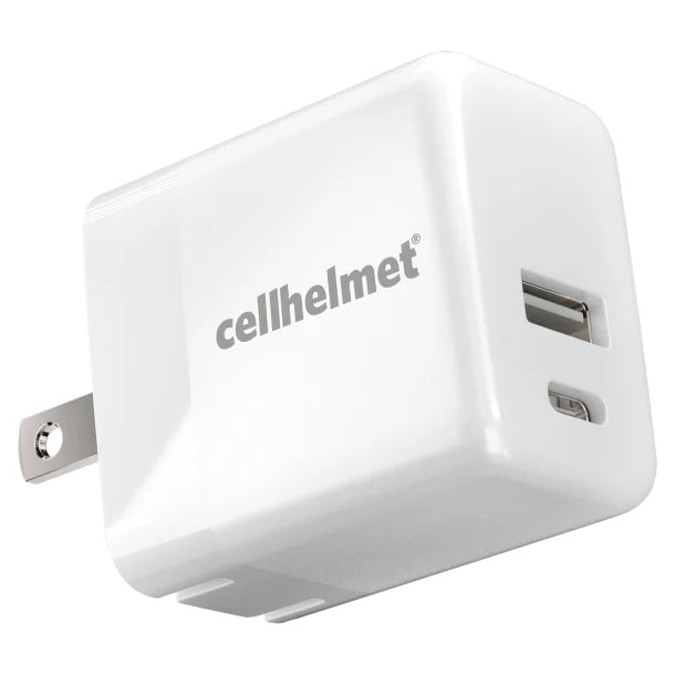 cellhelmet® 20-Watt Dual Wall Charger with USB and USB-C® Ports