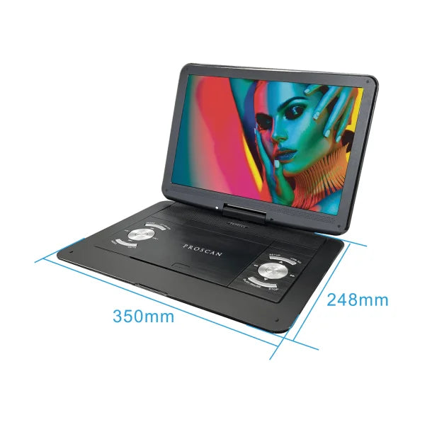 Proscan® Elite 13.3-In. Portable DVD Player with Swivel Screen, Headphones, and Remote, PDVD1332, Black