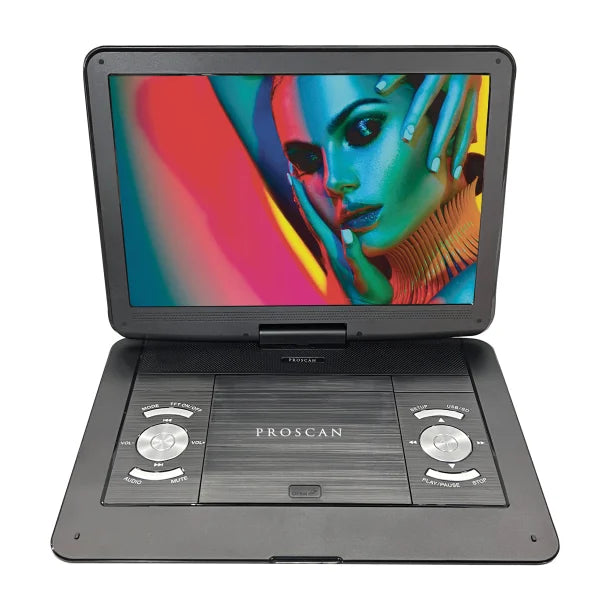 Proscan® Elite 13.3-In. Portable DVD Player with Swivel Screen, Headphones, and Remote, PDVD1332, Black