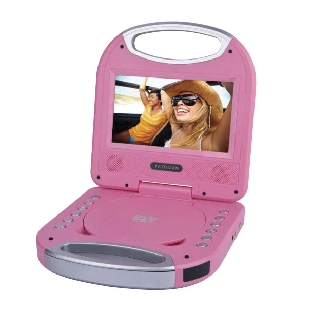 Proscan® 7-In. Portable DVD Player with Earphones, Remote, and Integrated Handle, Pink, PDVD7049