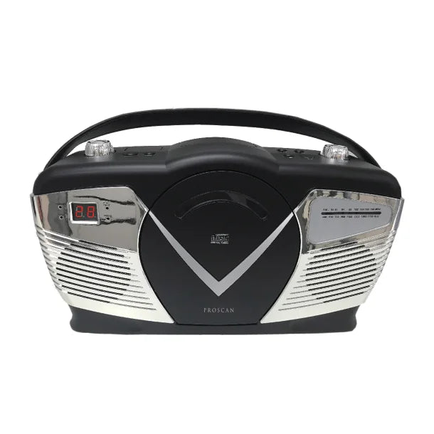 Proscan® Retro-Style CD/Radio Boom Box with Alarm Clock, PRCD212 (Black)