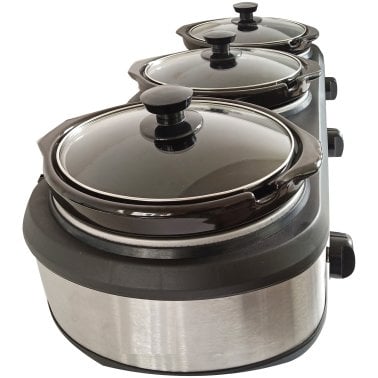 Frigidaire® 420-Watt Triple Slow Cooker and Buffet Server with Three 2.5-Quart Ceramic Pots