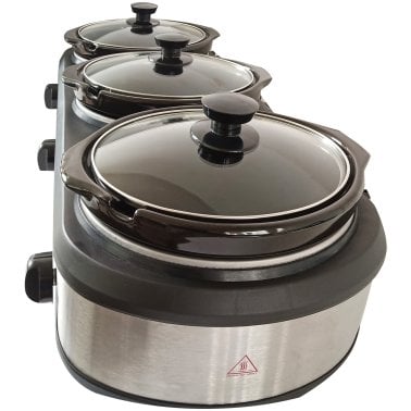 Frigidaire® 420-Watt Triple Slow Cooker and Buffet Server with Three 2.5-Quart Ceramic Pots