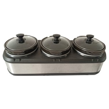 Frigidaire® 420-Watt Triple Slow Cooker and Buffet Server with Three 2.5-Quart Ceramic Pots