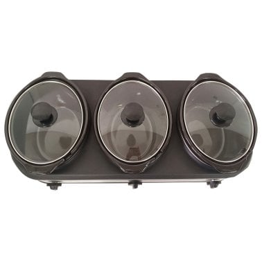 Frigidaire® 420-Watt Triple Slow Cooker and Buffet Server with Three 2.5-Quart Ceramic Pots