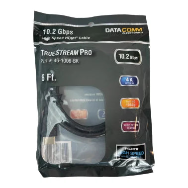 DataComm Electronics TrueStream Pro 10.2 Gbps High-Speed HDMI® Cable with Ethernet (6 Ft.)