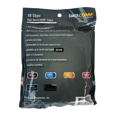 DataComm Electronics PrimePass Certified 18-Gbps High-Speed HDMI® Cable with Ethernet (6 Ft.)