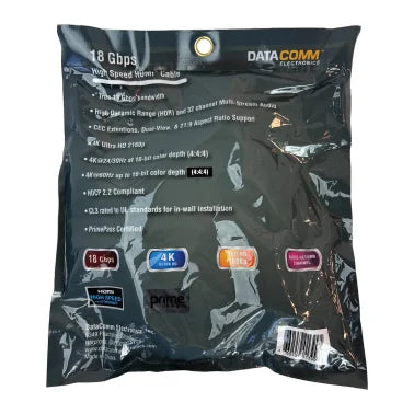 DataComm Electronics PrimePass Certified 18-Gbps High-Speed HDMI® Cable with Ethernet (20 Ft.)