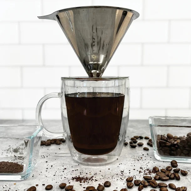 The London Sip® Stainless Steel Coffee Dripper, 1 to 4 Cups