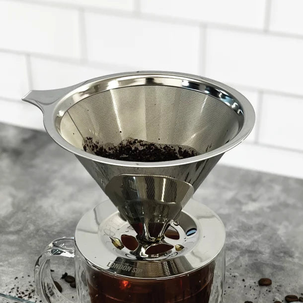 The London Sip® Stainless Steel Coffee Dripper, 1 to 4 Cups