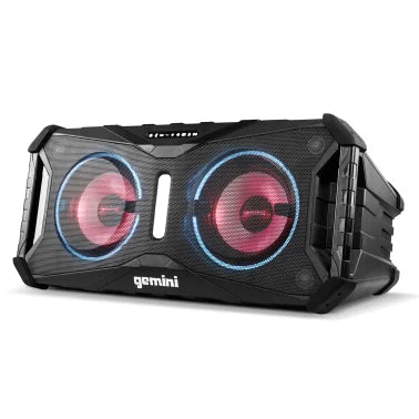 Gemini® Soundsplash Portable Waterproof Floating Bluetooth® True Wireless Dual-Woofer Party System with Lights, Black, SOSP-8
