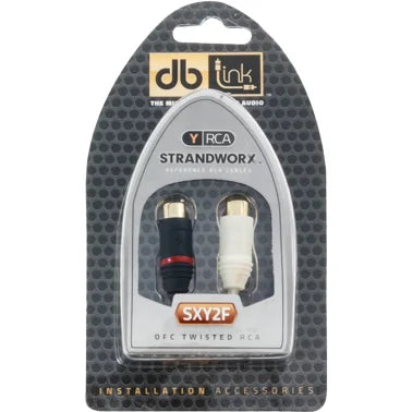 DB Link® Twisted-Pair Strandworx® Series RCA Y-Adapter, 1 Male to 2 Females