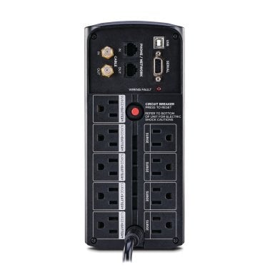 CyberPower® 600-Watt 9-Outlet Intelligent LCD UPS System with Automatic Voltage Regulation, CP1000AVRLCD