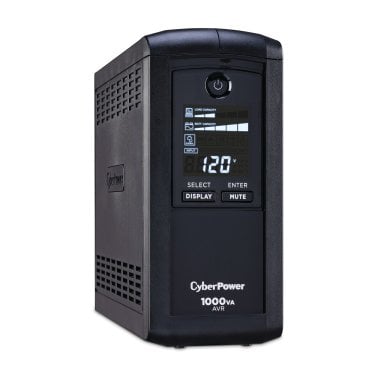 CyberPower® 600-Watt 9-Outlet Intelligent LCD UPS System with Automatic Voltage Regulation, CP1000AVRLCD