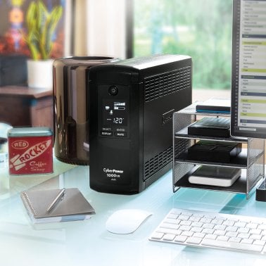 CyberPower® 600-Watt 9-Outlet Intelligent LCD UPS System with Automatic Voltage Regulation, CP1000AVRLCD