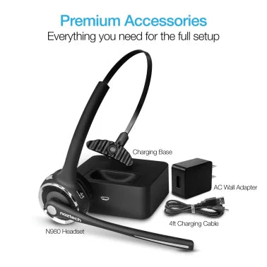 Naztech® N980 Over-the-Head Bluetooth® Headset with Charging Base