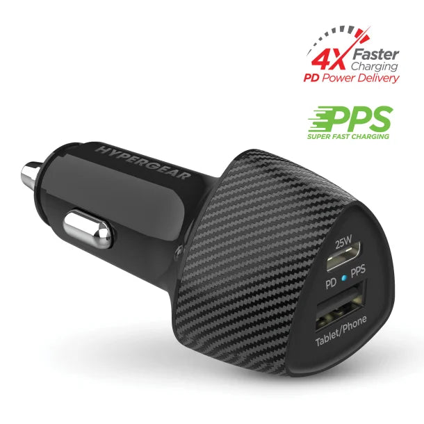HyperGear® SpeedBoost 25-Watt PD Dual-Output Car Charger