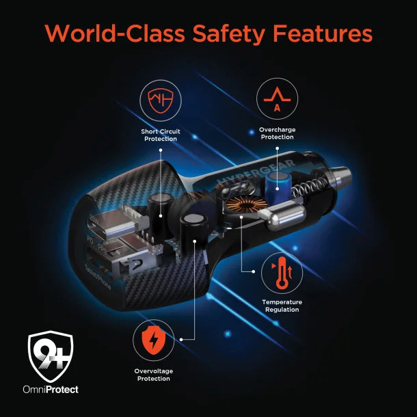 HyperGear® SpeedBoost 25-Watt PD Dual-Output Car Charger