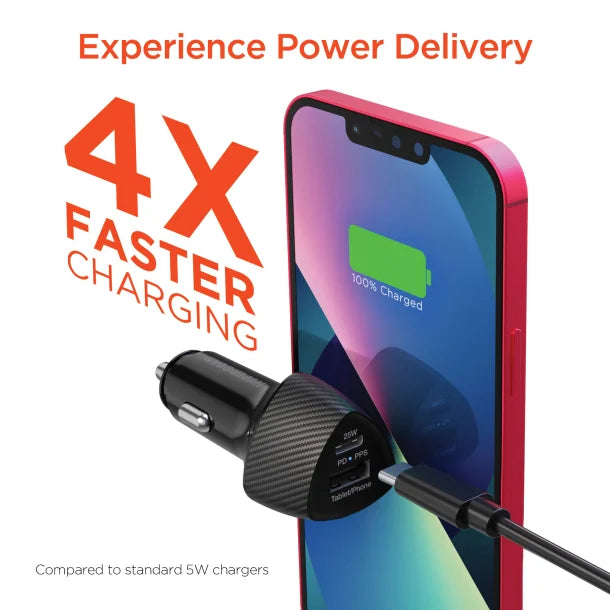 HyperGear® SpeedBoost 25-Watt PD Dual-Output Car Charger