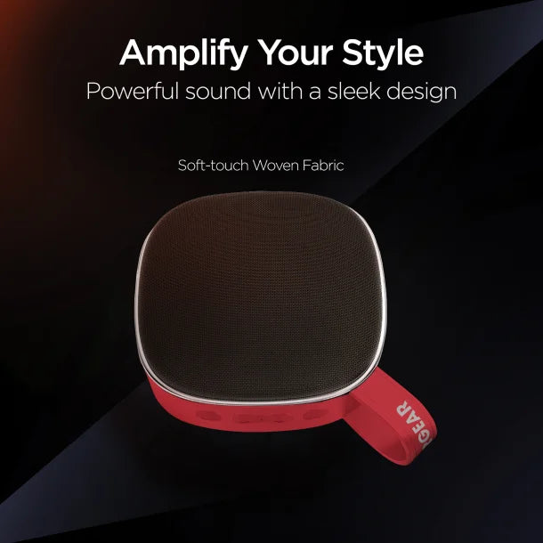 HyperGear® Fabrix Mini Portable Bluetooth® Rechargeable Speaker with Microphone (Red)