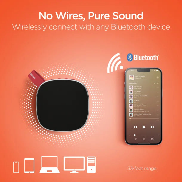 HyperGear® Fabrix Mini Portable Bluetooth® Rechargeable Speaker with Microphone (Red)