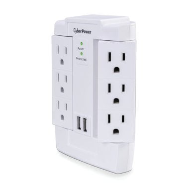CyberPower® 6-Outlet Swivel Professional Surge Protector Wall Tap with 2 USB Ports