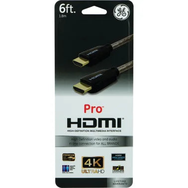 GE® Pro™ Series HDMI® Cable with Ethernet, 6ft