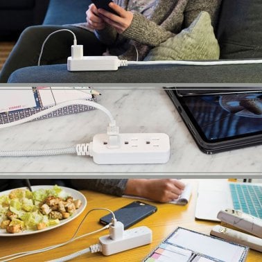 Cordinate® 3-Outlet Grounded Surge Protector (Gray)