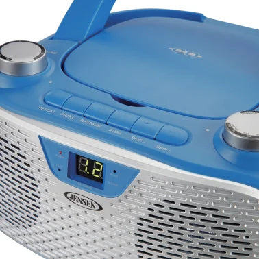 JENSEN® CD-485 1-Watt Portable Stereo CD Player with AM/FM Radio (Blue)