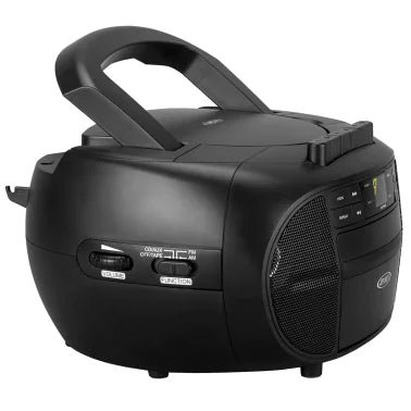 JENSEN® Portable CD Music System with Cassette Player/Recorder and AM/FM Stereo Radio, CD-550 (Black)