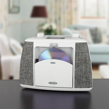 JENSEN® Portable Bluetooth® CD Music System with FM Radio, CD-565 (White)