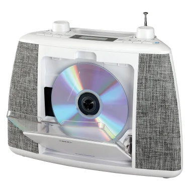 JENSEN® Portable Bluetooth® CD Music System with FM Radio, CD-565 (White)