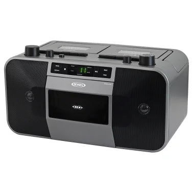 JENSEN® MCR-1500 Portable Stereo CD Player and Dual-Deck Cassette Player/Recorder with AM/FM Radio