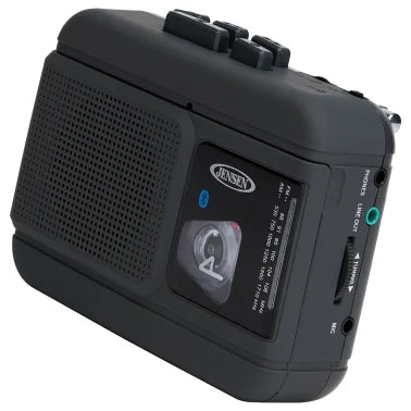 JENSEN® MCR-60 Portable Personal Cassette Player/Recorder with AM/FM Radio, Bluetooth®, and Earbuds