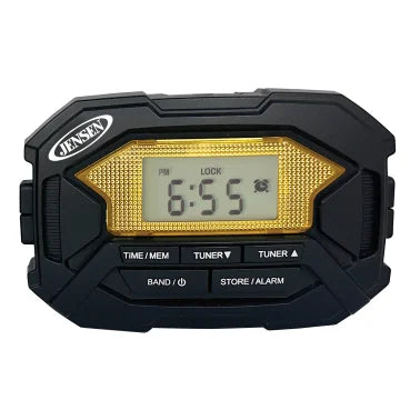 JENSEN® Armband Digital AM/FM Stereo Radio with Clock and Earbuds, Black, SAB-60