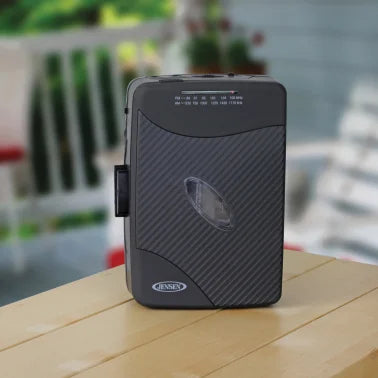 JENSEN® Portable Stereo Cassette Player with AM/FM Radio and Earbuds, SCR-75 (Black)