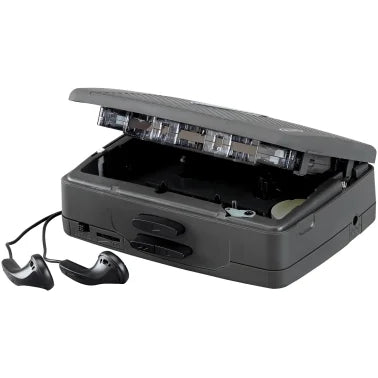 JENSEN® Portable Stereo Cassette Player with AM/FM Radio and Earbuds, SCR-75 (Black)