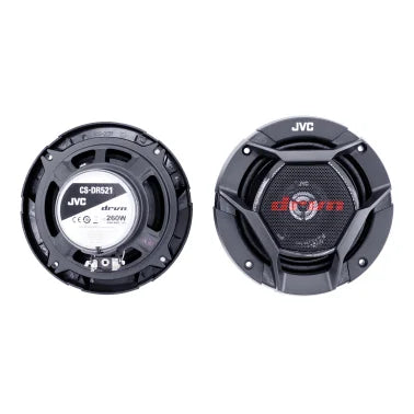 JVC® drvn DR Series CS-DR521 5.25-In. 260-Watt-Max, 2-Way Shallow-Mount Coaxial Speakers, Black, 2 Pack