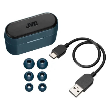 JVC® RIPTIDZ Bluetooth® Earbuds, True Wireless with Charging Case (Navy)