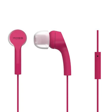 KOSS® KEB9i Earbuds with Microphone and In-Line Remote (Pink)