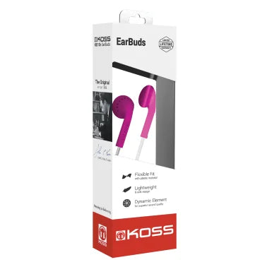 KOSS® On-Ear Earbuds, KE10 (Pink)
