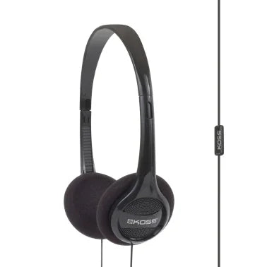 KOSS® KPH7iK On-Ear Headphones with Microphone, In-Line Remote, and Adjustable Headband, Black