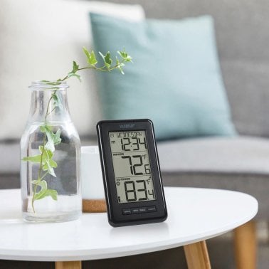 La Crosse Technology® Battery-Powered LCD Wireless 2-Piece Digital Weather Thermometer Station with Hygrometer and Calendar